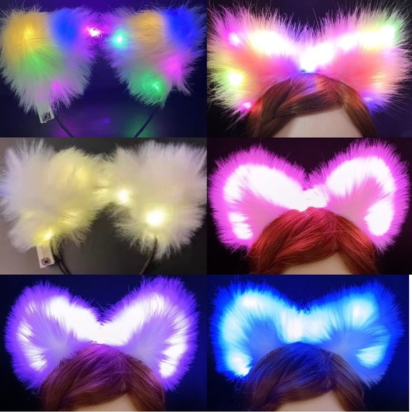 LED Faux Fur Fox Ears - Picture 3 of 10